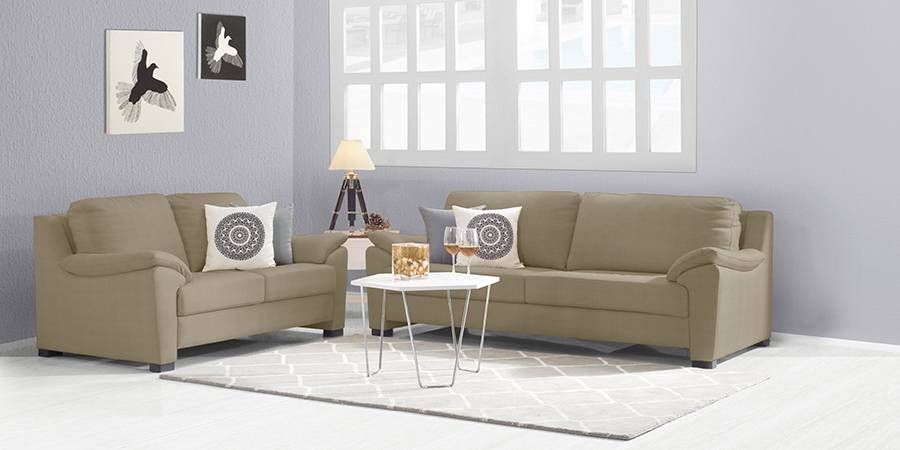 Farina Half Leather Sofa (Cappuccino Italian Leather)